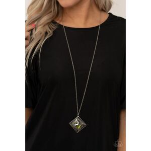 Timelessly Tilted Green Necklace (371)